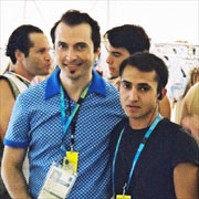 George Costacos backstage at Athens 2004 with Christos Massouras