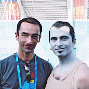 George Costacos backstage at Athens 2004
