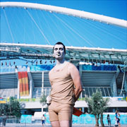 George Costacos at the Olympic Stadium Calatrava Arch