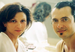 George Costacos backstage at Athens 2004 with Tamilla Koulieva Karantinaki